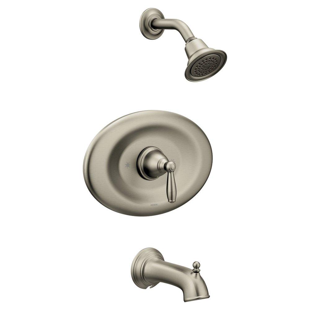 Moen Brushed Nickel Single Handle Single Function Bathtub & Shower Faucet (Trim Only) 