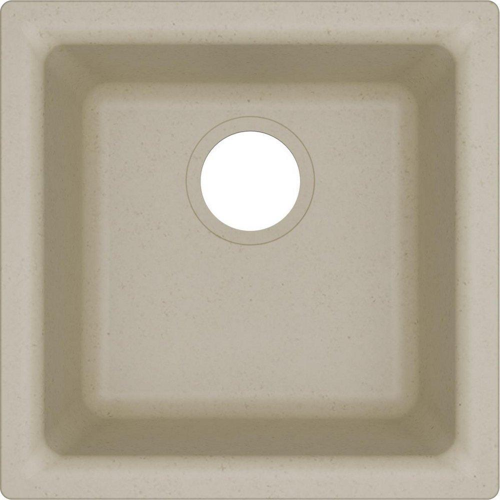 Elkay Bisque 15-3/4 x 15-3/4 in. Drop-in and Undermount Quartz Bar Sink 