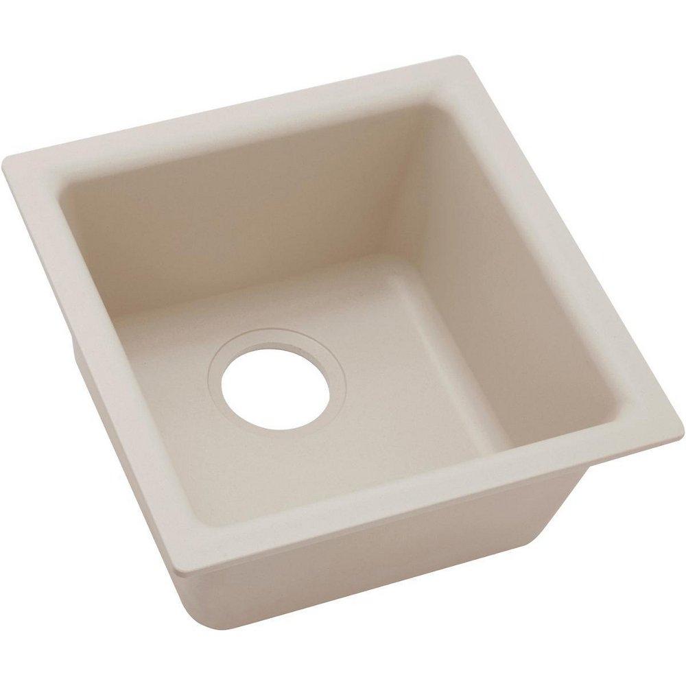 Elkay Bisque 15-3/4 x 15-3/4 in. Drop-in and Undermount Quartz Bar Sink 