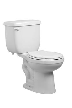 1.6 gpf Standard Height Round Two Piece Toilet in White with 14 in. Rough-In