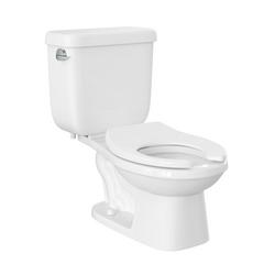 1.28 gpf Round Front Two Piece Toilet in White with 10 in. Rough-In