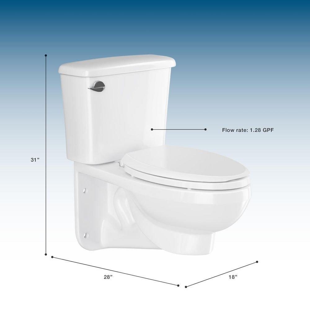 PROFLO&reg; White 10 in. 1.28 gpf 2-Piece Elongated Closet Toilet 