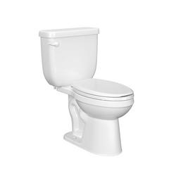 1.6 gpf Standard Height Round Two Piece Toilet in White with 10 in. Rough-In