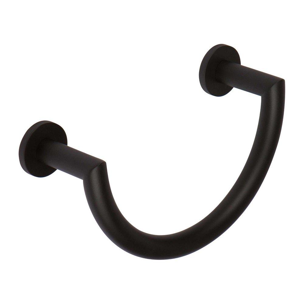 Ginger Matte Black Round Open Towel Ring 