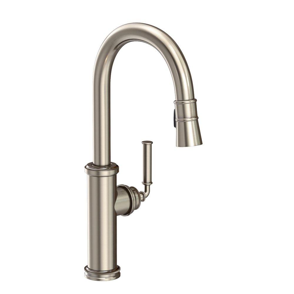 Newport Brass Antique Nickel Single Handle Pull Down Kitchen Faucet 