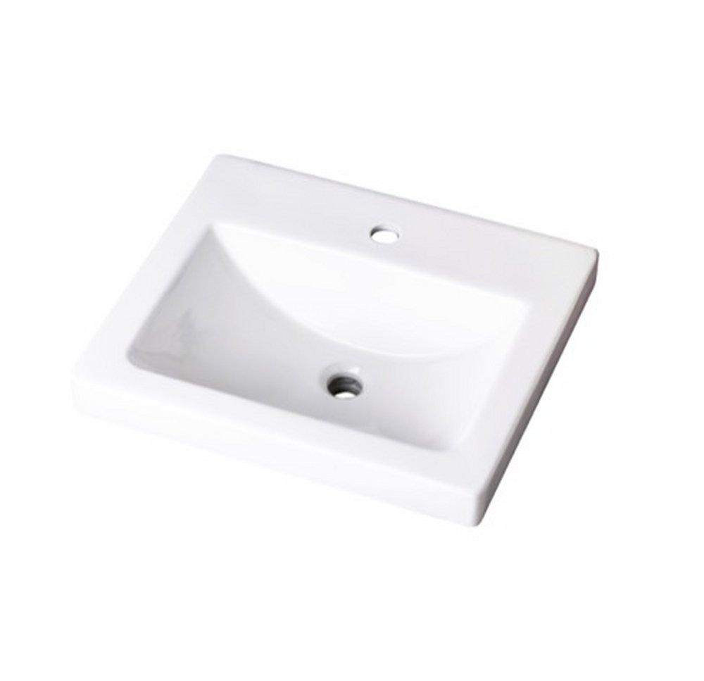 Gerber Plumbing White 21 in. 1-Hole Self-Rimming Rectangle Bathroom Sink with Rear Center Drain 