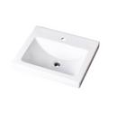 Gerber Plumbing White 21 in. 1-Hole Self-Rimming Rectangle Bathroom Sink with Rear Center Drain 