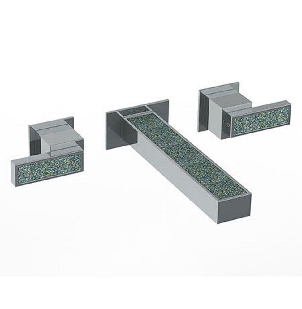 Watermark Designs Matte Black Wall Mount Widespread Bathroom Sink Faucet with Double Lever Handle 