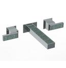 Watermark Designs Matte Black Wall Mount Widespread Bathroom Sink Faucet with Double Lever Handle 