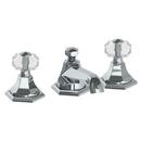 Watermark Designs Polished Nickel Deck Mount Widespread Bathroom Sink Faucet with Double Knob Handle 