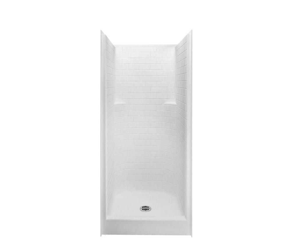 Aquatic White 36 x 36 x 80 in. Alcove Shower Unit 