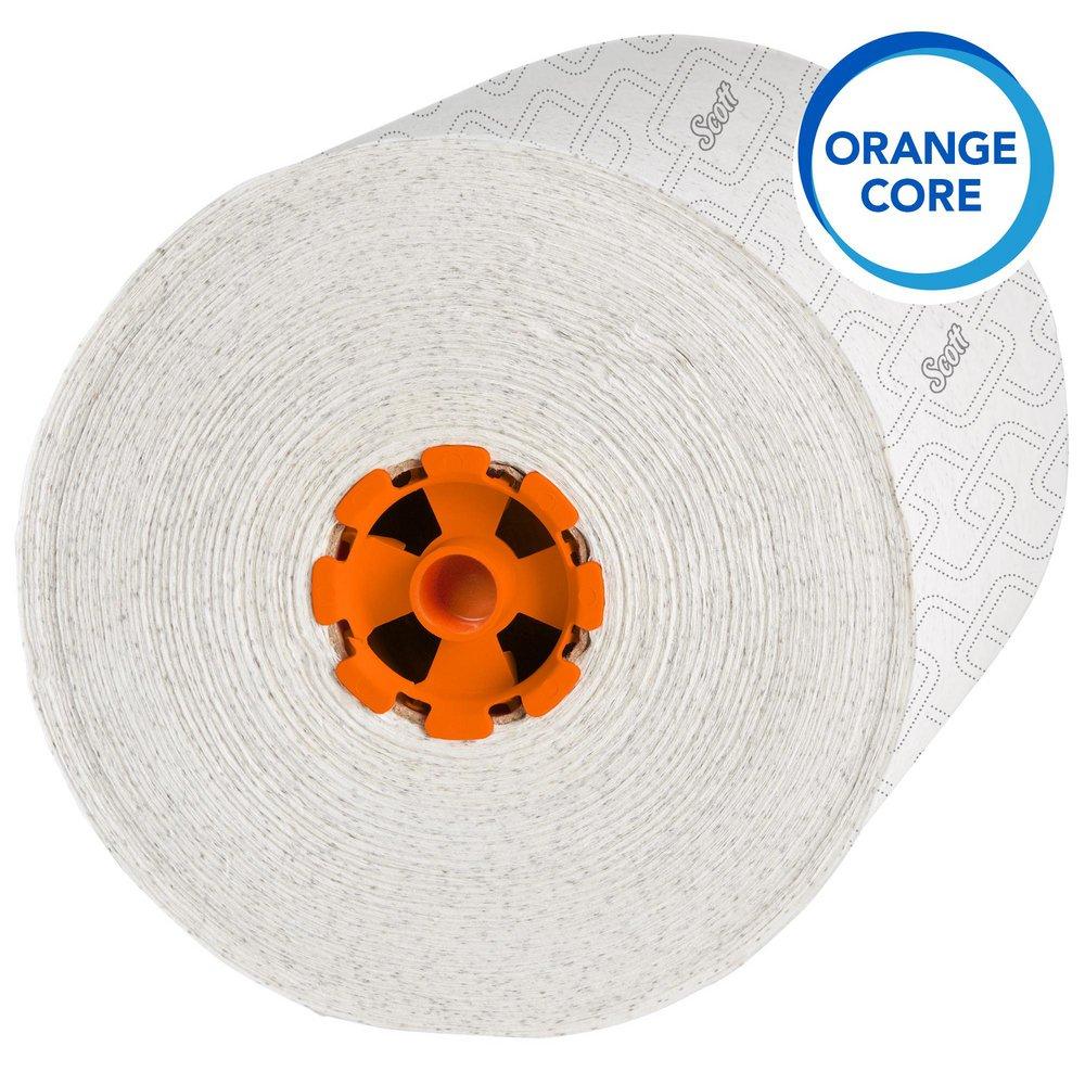 Scott&reg; White Hard Roll Towel in White with Orange 