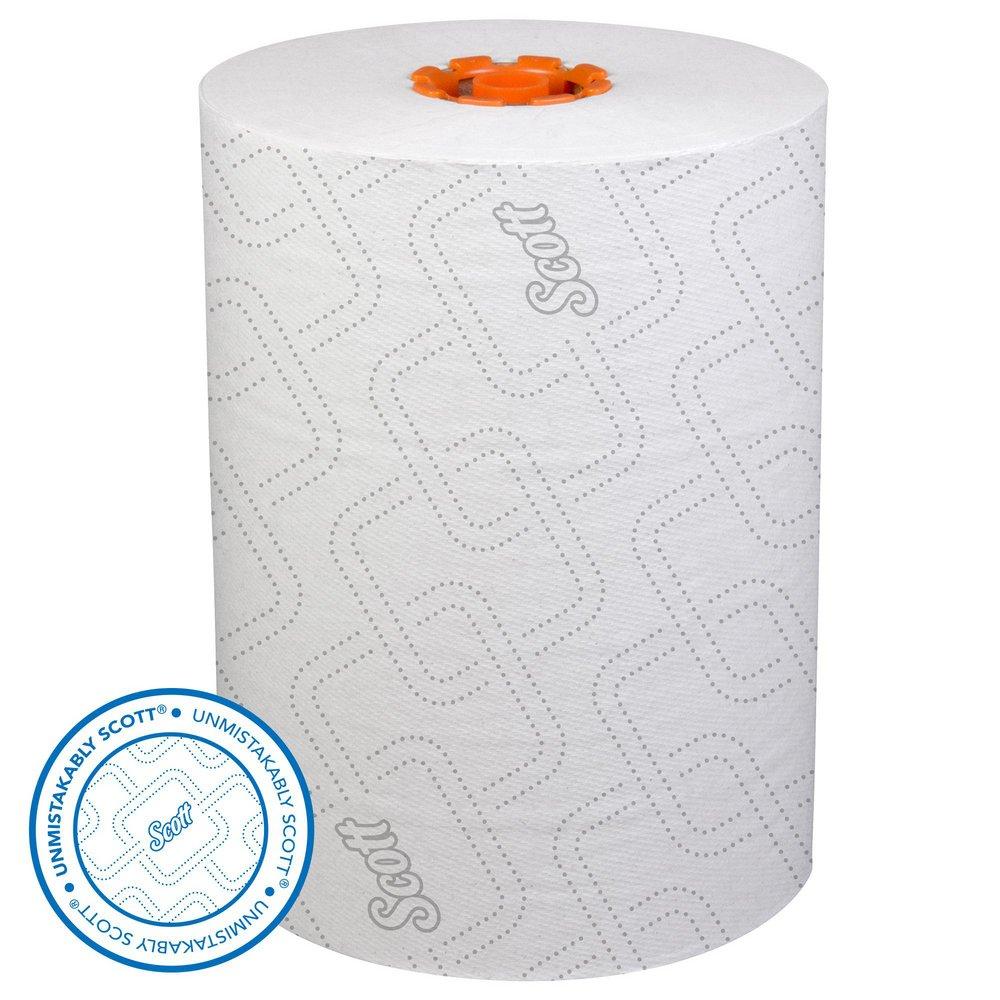 Scott&reg; White Hard Roll Towel in White with Orange 