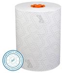 Hard Roll Towel in White with Orange 6 Pack