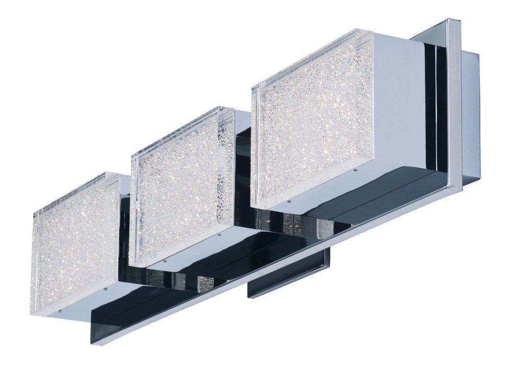 ET2 Lighting Polished Chrome 4-1/4 in. 7.2W 3-Light Base Bath Vanity Light 