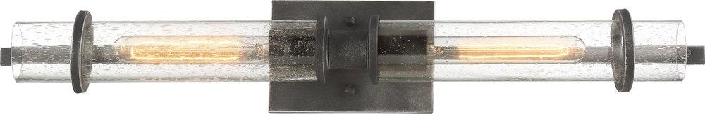 NUVO Iron Black 4-1/2 in. 60W 2-Light Candelabra E-12 Base Bath Vanity Light 