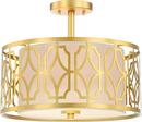 NUVO Natural Brass 120W 2-Light Medium E-26 Base Incandescent Semi-Flush Mount Ceiling Fixture 