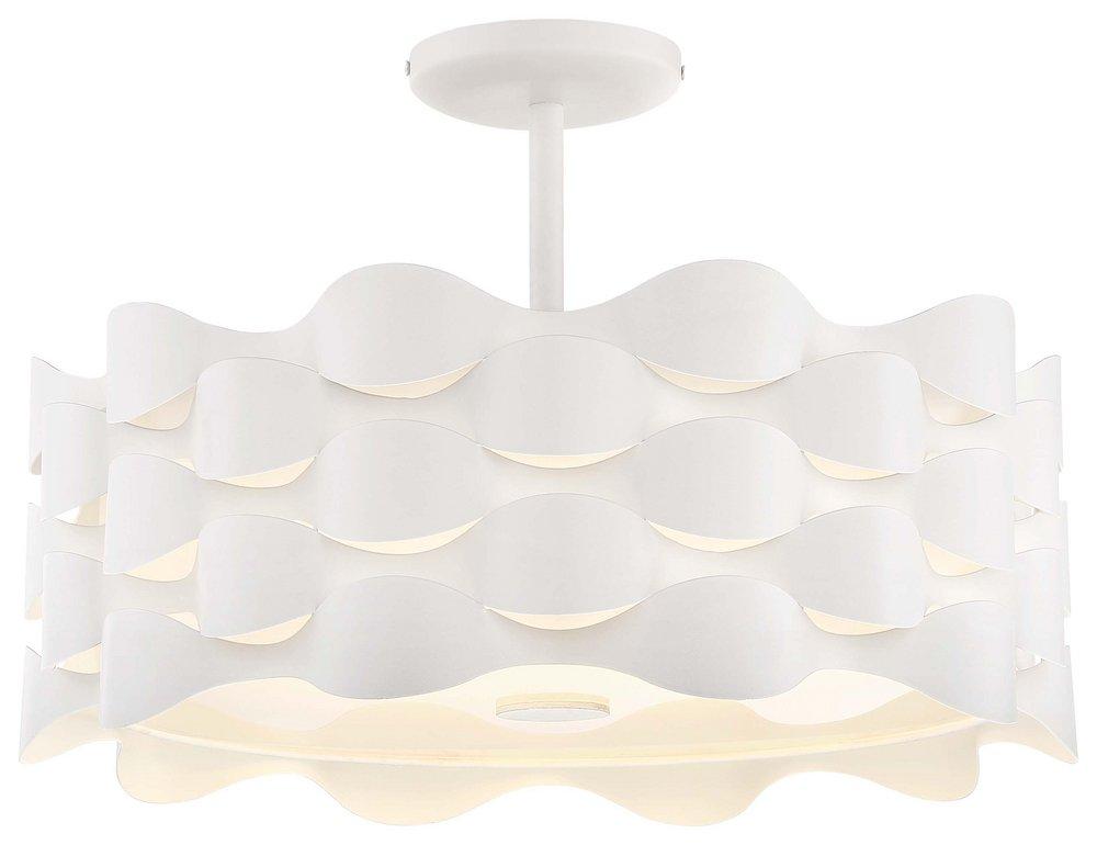 George Kovacs Sand White 38W 1-Light LED Semi-Flush Mount Ceiling Fixture 