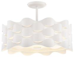 38W 1-Light LED Semi-Flush Mount Ceiling Fixture in Sand White