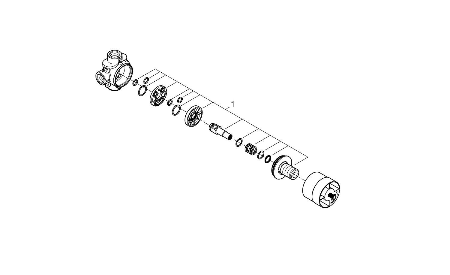 GROHE StarLight® Polished Chrome 2-Way Diverter Rough-In Valve (Discrete Function) 