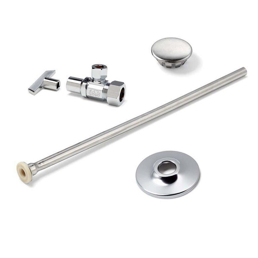 McGuire Manufacturing Chrome Plated Supply, Flex, Closet, Chrome 1/2 Nom Comp x 3/8 OD LK 