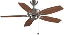 53W 5-Blade Ceiling Fan with 44 in. Blade Span and 1-Light in Brushed Nickel