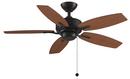53W 5-Blade Ceiling Fan with 44 in. Blade Span and 1-Light in Dark Bronze