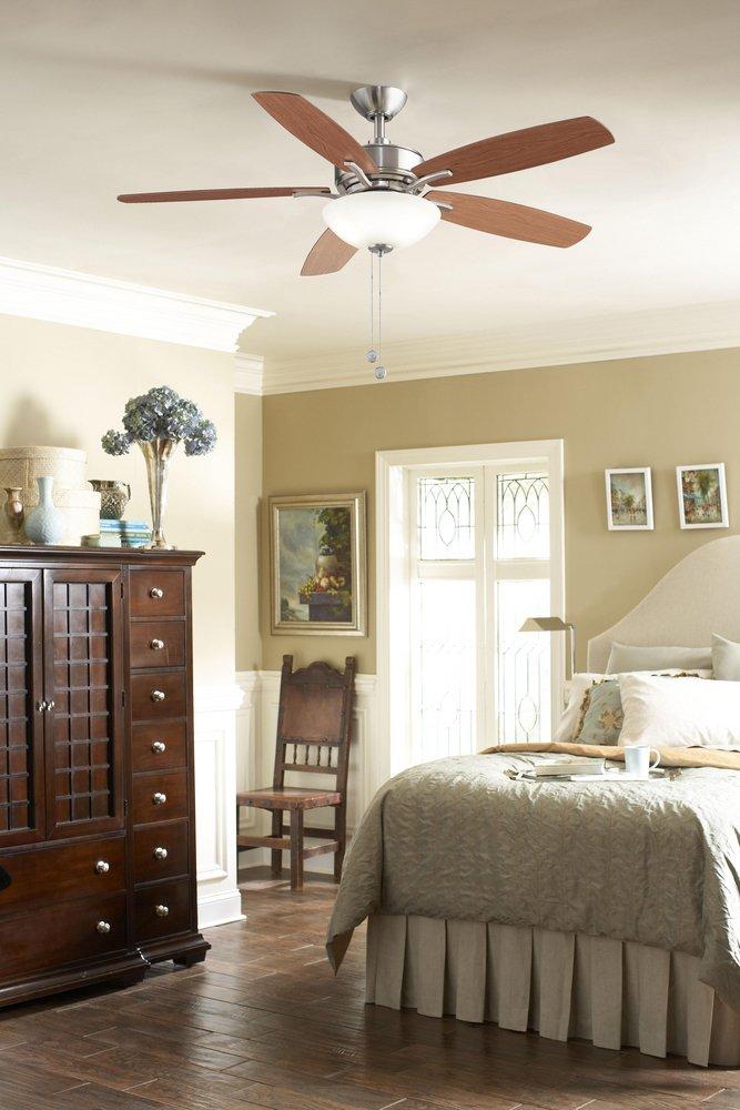 Fanimation Brushed Nickel 10W 5-Blade Ceiling Fan with 52 in. Blade Span 