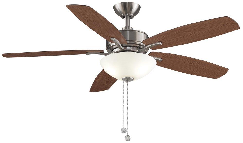 Fanimation Brushed Nickel 10W 5-Blade Ceiling Fan with 52 in. Blade Span 