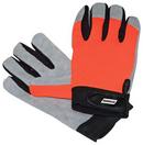 Ironwear Natural Split Leather Palm Gloves in Orange and Grey 