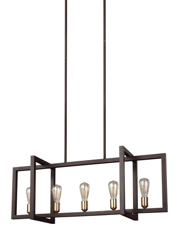 Visual Comfort & Co. Studio New World Bronze 60W 5-Light Medium E-26 Chandelier 