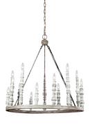Feiss Distressed Fence Board/Distressed White 30 in. 900W 15-Light Candelabra Incandescent Chandelier 