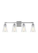 75W 4-Light Vanity Fixture with Clear Seeded Glass in Polished Chrome