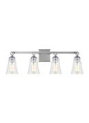 Visual Comfort & Co. Studio Chrome 75W 4-Light Vanity Fixture with Clear Seeded Glass 