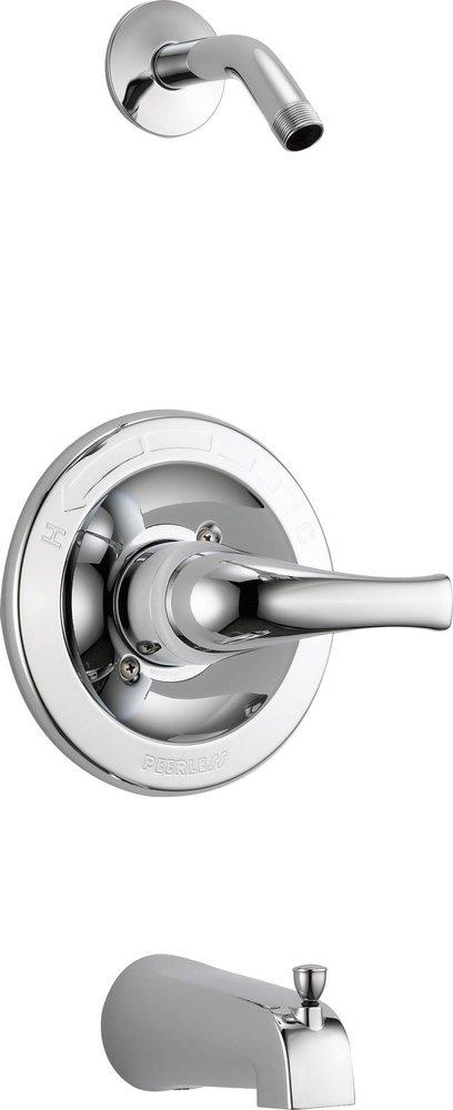 Peerless&reg; Polished Chrome Wall Mount Pressure Balance Tub and Shower Trim with Single Lever Handle (Less Head) 