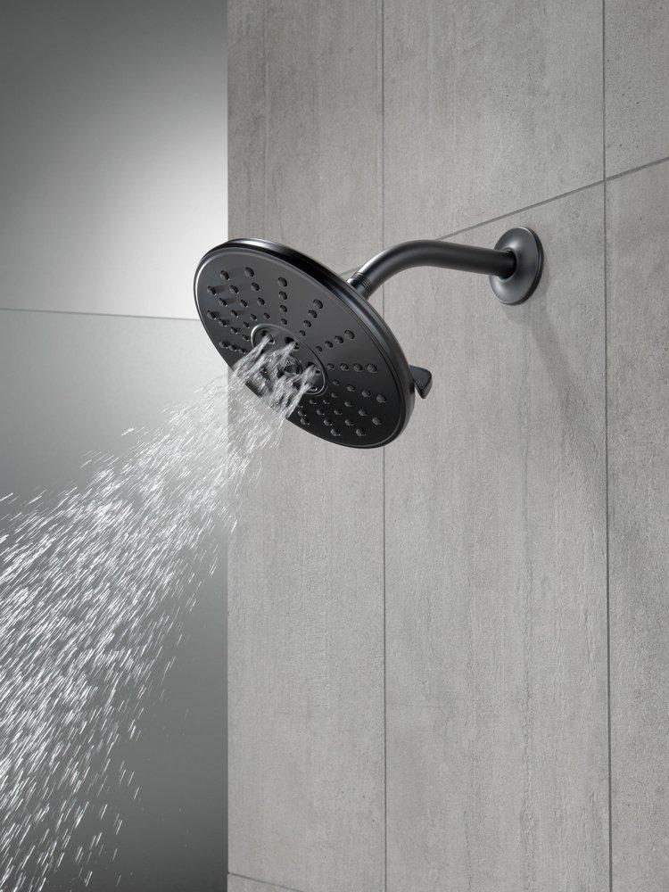 Delta Faucet Matte Black Multi Function H2Okinetic®, Full Body and Pause Showerhead 