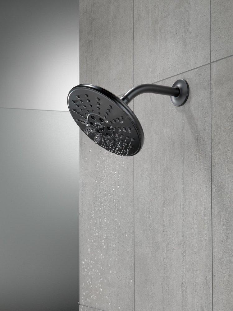 Delta Faucet Matte Black Multi Function H2Okinetic®, Full Body and Pause Showerhead 