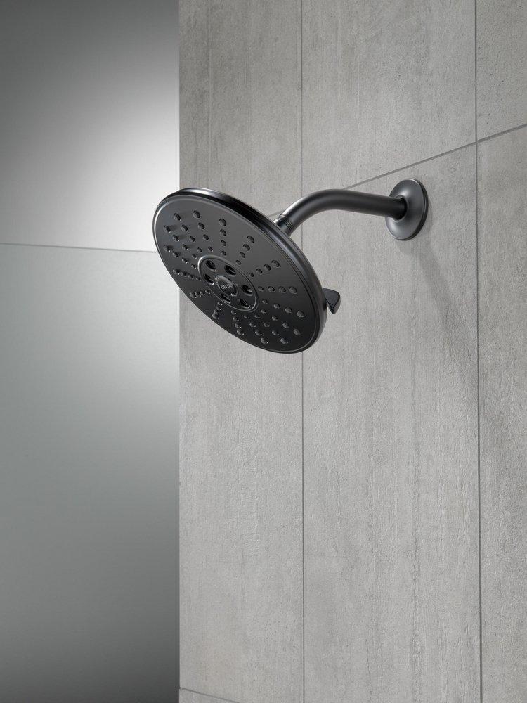 Delta Faucet Matte Black Multi Function H2Okinetic®, Full Body and Pause Showerhead 