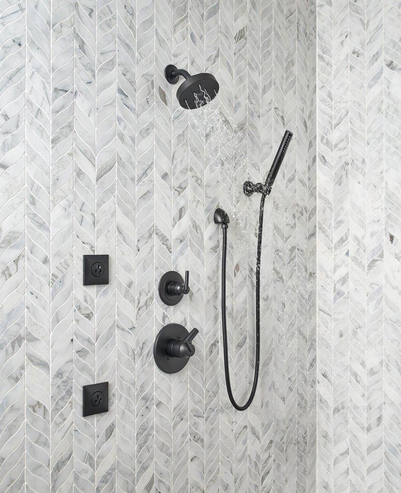 Delta Faucet Matte Black Tub and Shower Diverter Valve with Single Lever Handle 