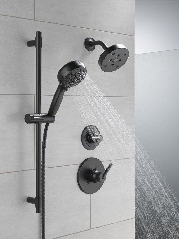 Delta Faucet Matte Black Tub and Shower Diverter Valve with Single Lever Handle 