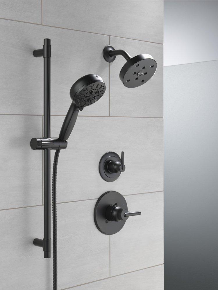 Delta Faucet Matte Black Tub and Shower Diverter Valve with Single Lever Handle 