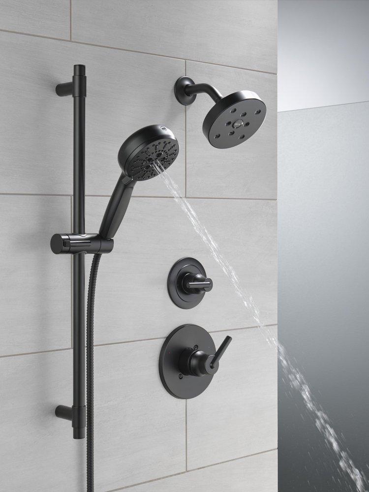 Delta Faucet Matte Black Tub and Shower Diverter Valve with Single Lever Handle 