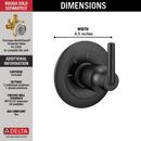 Delta Faucet Matte Black Tub and Shower Diverter Valve with Single Lever Handle 