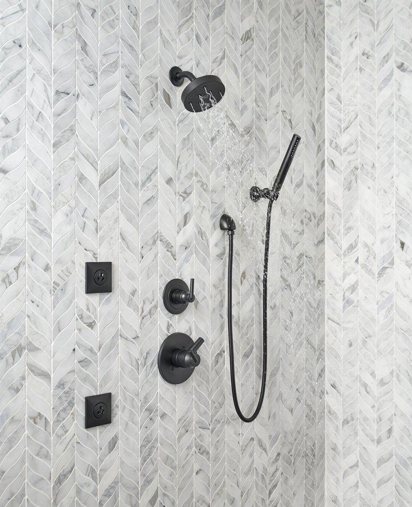 Delta Faucet Matte Black Tub and Shower Diverter Valve with Single Lever Handle 