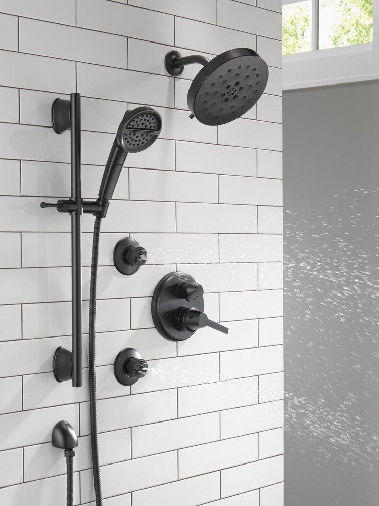 Delta Faucet Matte Black 1/2 in. FNPT x MNPSM Solid Brass Elbow 