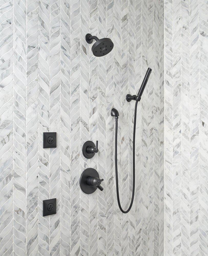 Delta Faucet Matte Black 1/2 in. FNPT x MNPSM Solid Brass Elbow 