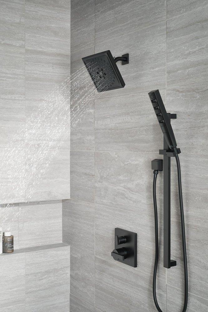 Delta Faucet Matte Black Multi Function Full Body, H2Okinetic&reg; and Pause Showerhead 