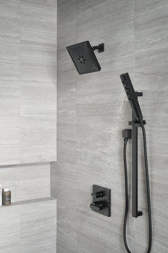 Delta Faucet Matte Black Multi Function Full Body, H2Okinetic&reg; and Pause Showerhead 