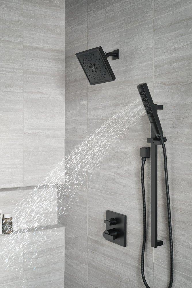 Delta Faucet Matte Black Multi Function Full Body, H2Okinetic&reg; and Pause Showerhead 