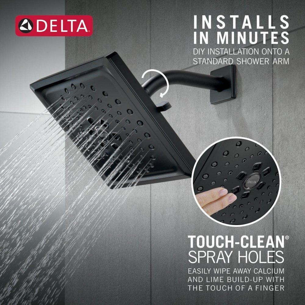 Delta Faucet Matte Black Multi Function Full Body, H2Okinetic&reg; and Pause Showerhead 